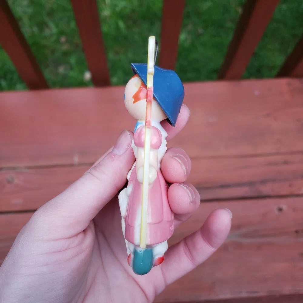 Vintage 1969 Little Bo Peep Ornament - Hard Plastic - Stahlwood Toy MFG. CO.